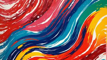 AI generated Colorful Gouache Liquid Paint Flowing on Canvas Wallpaper photo