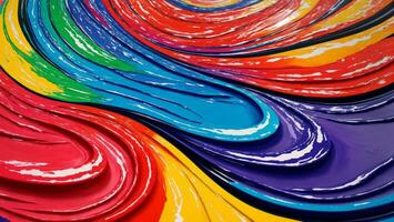 AI generated Colorful Gouache Liquid Paint Flowing on Canvas Wallpaper photo