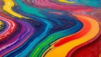 AI generated Colorful Gouache Liquid Paint Flowing on Canvas Wallpaper photo