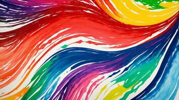 AI generated Colorful Gouache Liquid Paint Flowing on Canvas Wallpaper photo