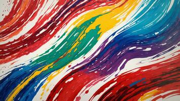 AI generated Colorful Gouache Liquid Paint Flowing on Canvas Wallpaper photo