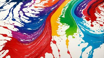 AI generated Colorful Gouache Liquid Paint Flowing on Canvas Wallpaper photo