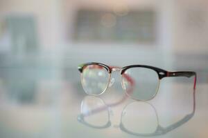 Glasses on a table photo