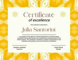 Yellow Abstract Creative Certificate template