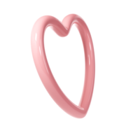 3d pink glossy heart love frame on white background. Suitable for Valentine day, Mother day, Women day, sticker, greeting card. February 14th png