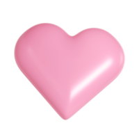 3d rosa lucido amore cuore su bianca sfondo. adatto per San Valentino giorno, madre giorno, donne giorno, nozze, etichetta, saluto carta. febbraio 14 png