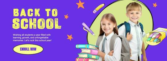 Colorful Back To School Facebook Cover template