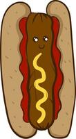 Cute cartoon hotdog vector or color illustration