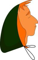 A man in green-colored hood vector or color illustration