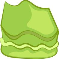 Green-colored cartoon mochi cake vector or color illustration