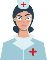 A nurse at the hospital dressed in her uniformNurse uniform dress worn by a nurse vector or color illustration