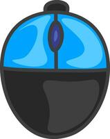 dibujos animados dos botones oficina ratón en sombras de azul color vector o color ilustración