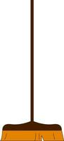 Cartoon mop with a bundle of brown-colored sponge attached to a black-colored handle vector or color illustration