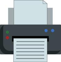 Clipart of a printer or a printing machine printing paper vector or color illustration