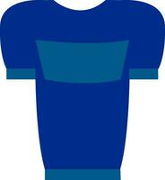 azul camiseta con azul impresión vector ilustración en blanco antecedentes