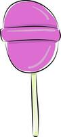 Simple purple lollipop vector illustration on white background