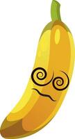 Dizzy banana illustration vector on white background