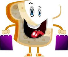 Shopping Bread illustration vector on white background