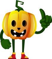 Happy pumpkin, illustration, vector on white background.