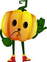Sad pumpkin, illustration, vector on white background.