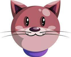 Simple purple cartoon cat vector illustartion on white background