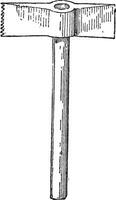 Toothed Chisel-end Hammer, vintage engraving vector