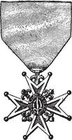 Cross of the Order of Saint-Louis, vintage engraving vector