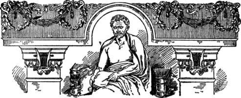 Demosthenes, vintage illustration vector