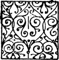 Scrollwork Damaskeening is decorative patterning, vintage engraving. vector
