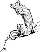 Reynard the Fox Shouting to Bruin, vintage illustration vector