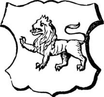 Lion Passant have Passing or walking lino, vintage engraving. vector