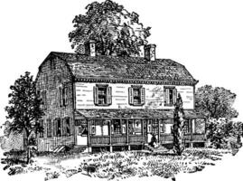 Petersfield, el residencia de gobernador stuyvesant,vintage ilustración vector