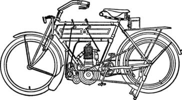 Motor Bicycle, vintage illustration. vector