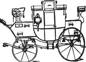 Tally ho Mail Coach, vintage illustration. vector