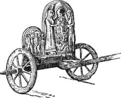 A Graeco Ertuscan Chariot, vintage illustration. vector