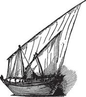 Dhow, vintage illustration. vector