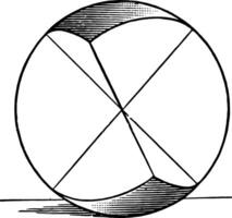 Symmetric Spherical Triangles vintage illustration. vector