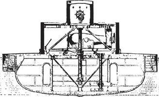 Monitor, vintage illustration. vector