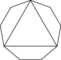 Triangle Inscribed in a Nonagon vintage illustration. vector