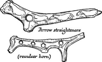 Reindeer age articles, Arrow Straighteners vintage illustration. vector