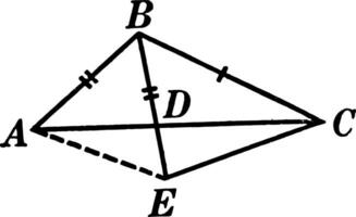 Segments Labeled In A Triangle vintage illustration. vector