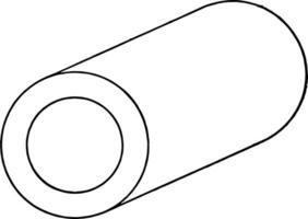 Oblique View Of Hollow Cylinder vintage illustration. vector