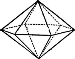 Hexagonal Bipyramid vintage illustration. vector