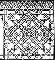 Mudejar Panel vintage illustration. vector