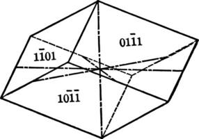 negativo romboedro Clásico ilustración. vector