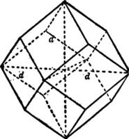 Dodecahedron vintage illustration. vector