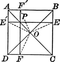 Square With Diagonals and Lines Drawn vintage illustration. vector