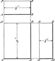 Projection Of Rectangular Prism vintage illustration. vector