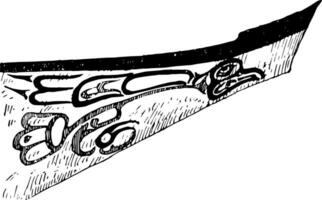 Alaskan War Canoe vintage illustration vector