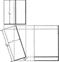 Projection Of Rectangular Prism vintage illustration. vector